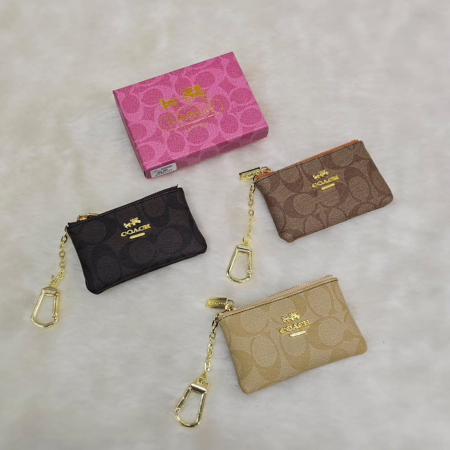 Card holder with zip and key ring